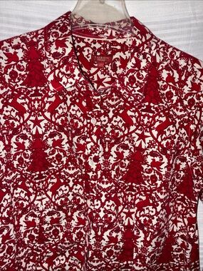 Talbots Haberdashery, Women’s Size 14, Button Down Christmas Shirt